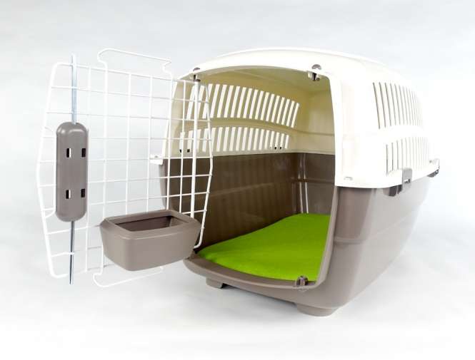 Transportbox Voyager Luxus mit Kissen + Napf - L
