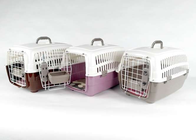 Transportbox Voyager Luxus mit Kissen + Napf - S