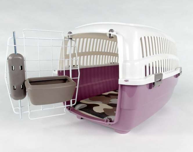 Transportbox Voyager Luxus mit Kissen + Napf - S