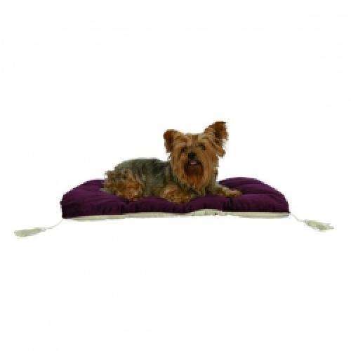 Trixie Hundekönig Decke mit Quasten - 70 × 50 cm, brombeer/beige